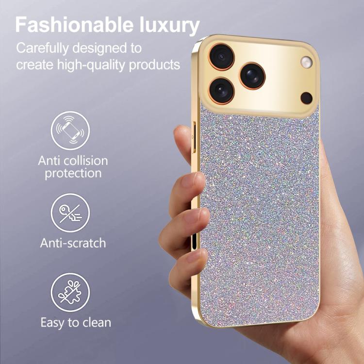 For iPhone Air Electroplating Frame Sparkling Glitter Shockproof Phone Case