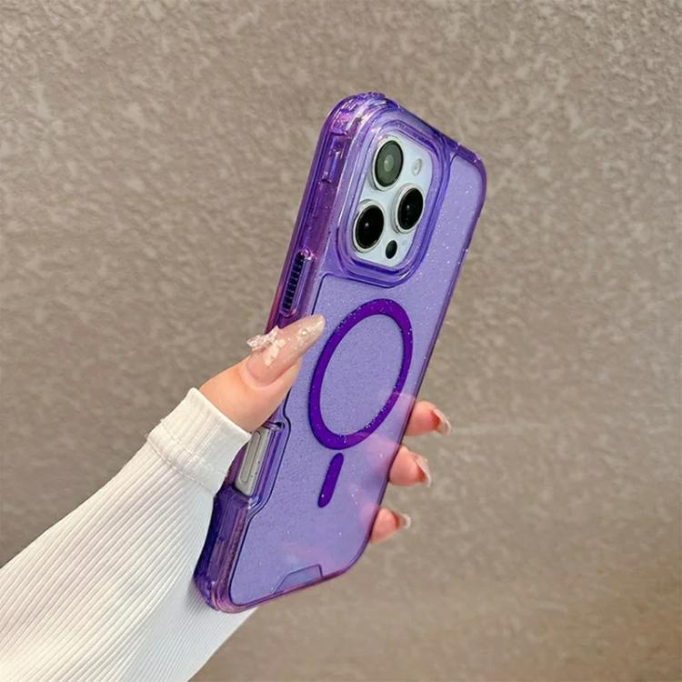 For iPhone 11 Detachable 3 in 1 Glitter Magnetic Phone Case