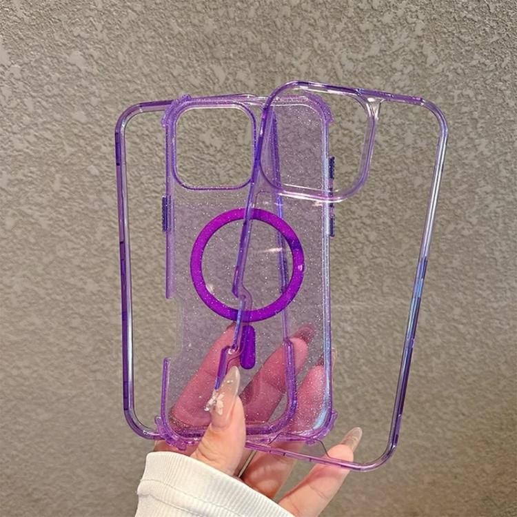For iPhone 14 / 13 Detachable 3 in 1 Glitter Magnetic Phone Case