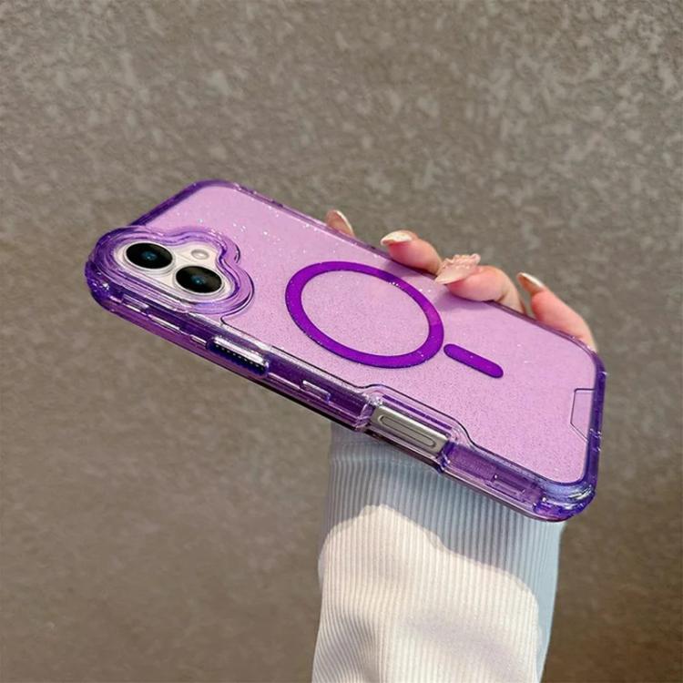 For iPhone 16 Detachable 3 in 1 Glitter Magnetic Phone Case