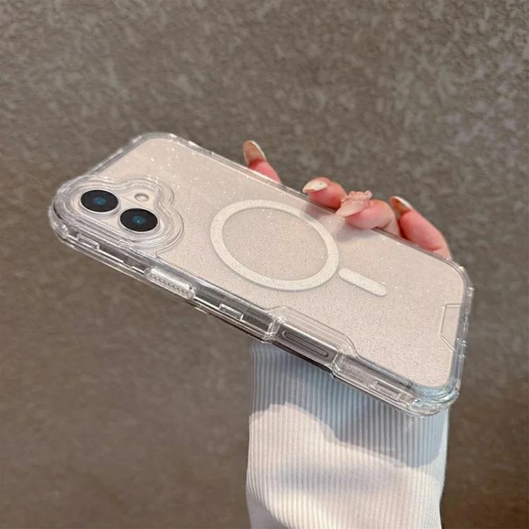 For iPhone 16 Plus Detachable 3 in 1 Glitter Magnetic Phone Case