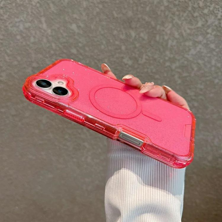 For iPhone 16 Plus Detachable 3 in 1 Glitter Magnetic Phone Case