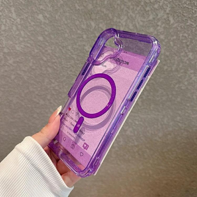 For iPhone 16 Plus Detachable 3 in 1 Glitter Magnetic Phone Case