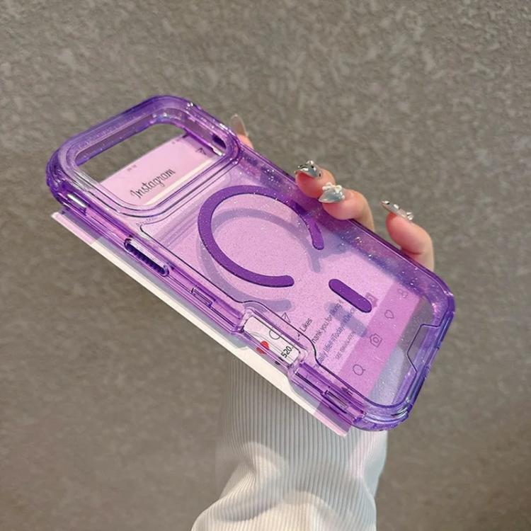 For iPhone Air Detachable 3 in 1 Glitter Magnetic Phone Case