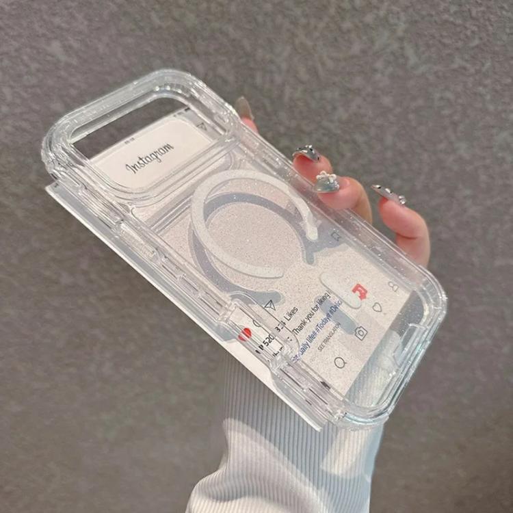 For iPhone 17 Pro Max Detachable 3 in 1 Glitter Magnetic Phone Case