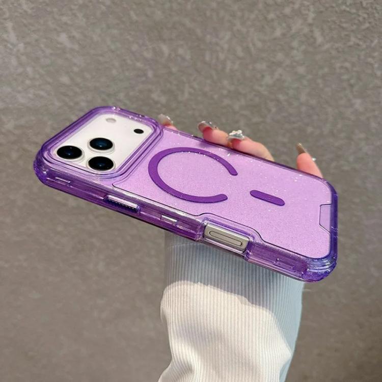 For iPhone 17 Pro Max Detachable 3 in 1 Glitter Magnetic Phone Case