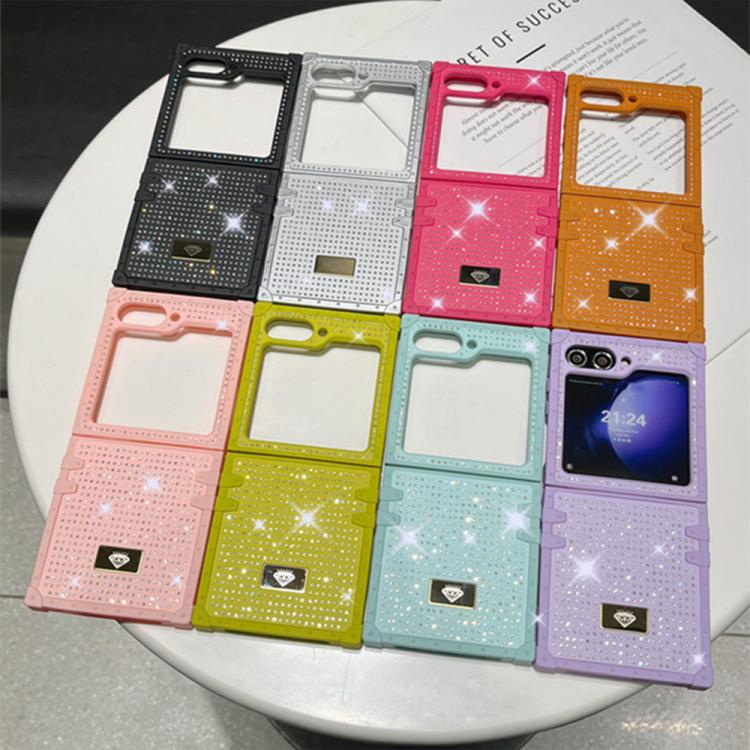 For Samsung Galaxy S24 Ultra 5G Resin Rhinestones Metal Emblem TPU + PC Shockproof Phone Case