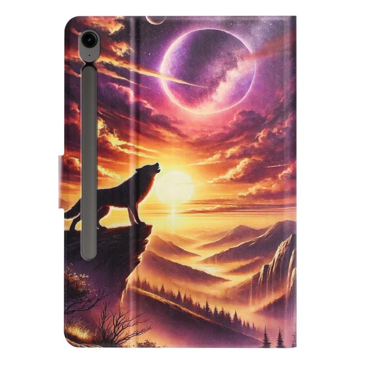 For Samsung Galaxy Tab S9 / S9 FE Litchi Texture Voltage Painted Vegan Leather Smart Tablet Case
