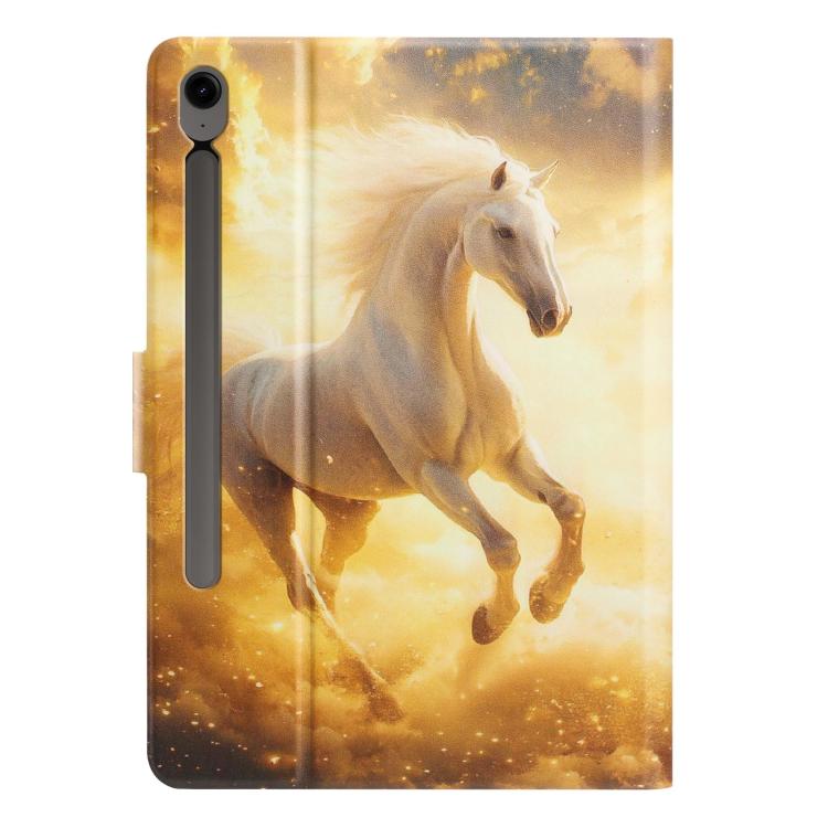 For Samsung Galaxy Tab S9 / S9 FE Litchi Texture Voltage Painted Vegan Leather Smart Tablet Case