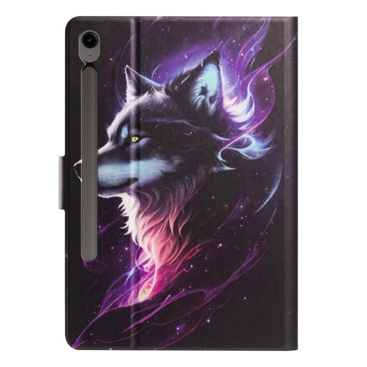 For Samsung Galaxy Tab S9 / S9 FE Litchi Texture Voltage Painted Vegan Leather Smart Tablet Case