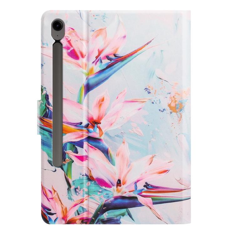 For Samsung Galaxy Tab S9 / S9 FE Litchi Texture Voltage Painted Vegan Leather Smart Tablet Case