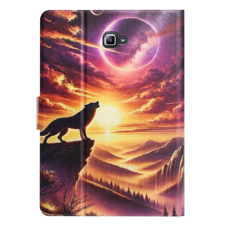 For Samsung Galaxy Tab A 10.1 2016 / T580 Litchi Texture Voltage Painted Vegan Leather Smart Tablet Case