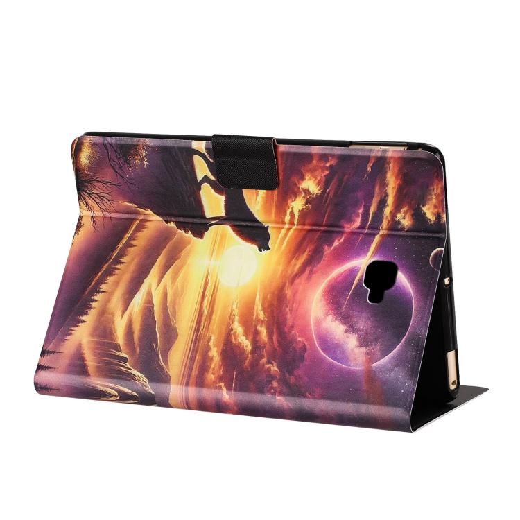 For Samsung Galaxy Tab A 10.1 2016 / T580 Litchi Texture Voltage Painted Vegan Leather Smart Tablet Case