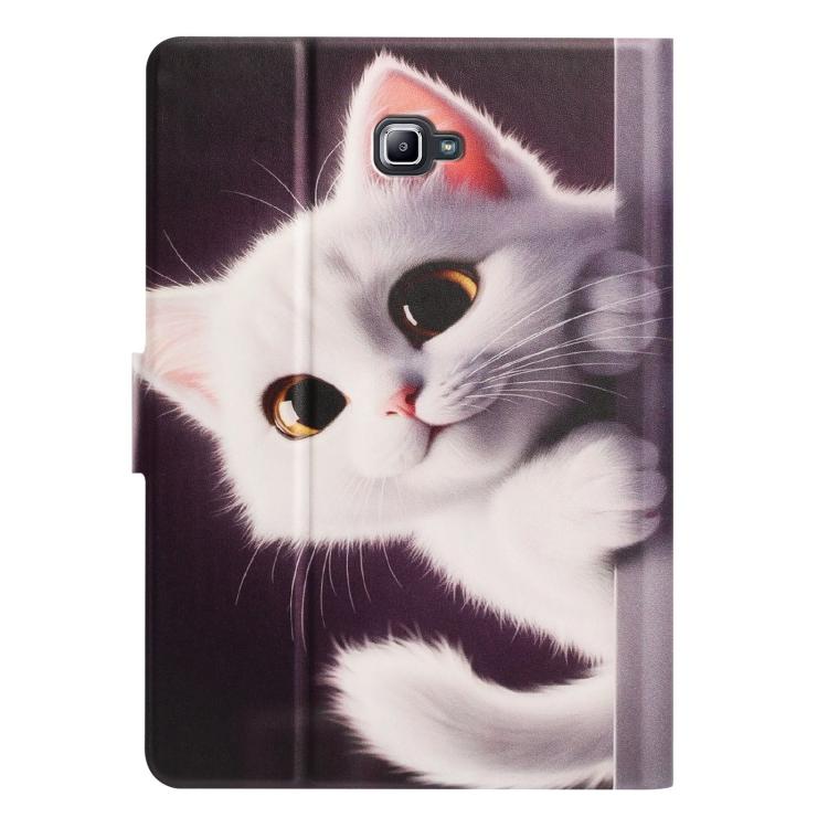 For Samsung Galaxy Tab A 10.1 2016 / T580 Litchi Texture Voltage Painted Vegan Leather Smart Tablet Case