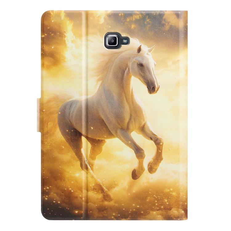 For Samsung Galaxy Tab A 10.1 2016 / T580 Litchi Texture Voltage Painted Vegan Leather Smart Tablet Case