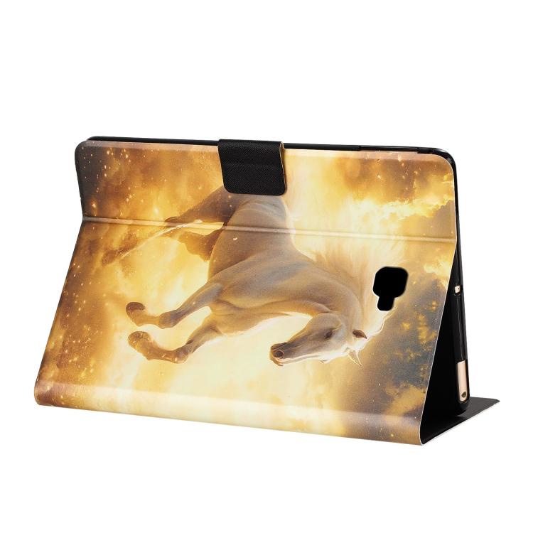 For Samsung Galaxy Tab A 10.1 2016 / T580 Litchi Texture Voltage Painted Vegan Leather Smart Tablet Case