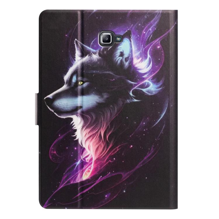 For Samsung Galaxy Tab A 10.1 2016 / T580 Litchi Texture Voltage Painted Vegan Leather Smart Tablet Case