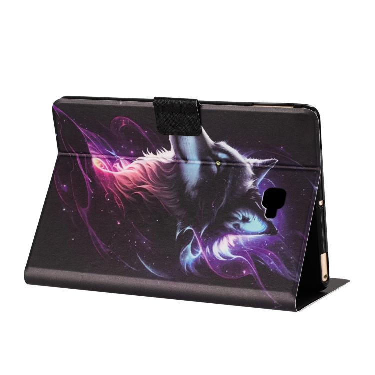 For Samsung Galaxy Tab A 10.1 2016 / T580 Litchi Texture Voltage Painted Vegan Leather Smart Tablet Case
