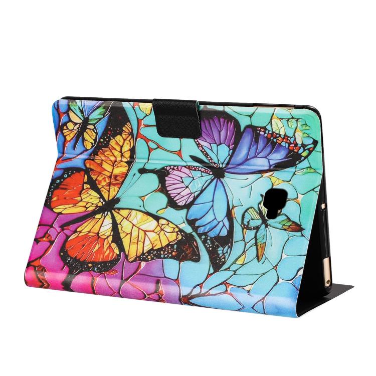 For Samsung Galaxy Tab A 10.1 2016 / T580 Litchi Texture Voltage Painted Vegan Leather Smart Tablet Case