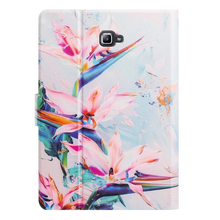 For Samsung Galaxy Tab A 10.1 2016 / T580 Litchi Texture Voltage Painted Vegan Leather Smart Tablet Case
