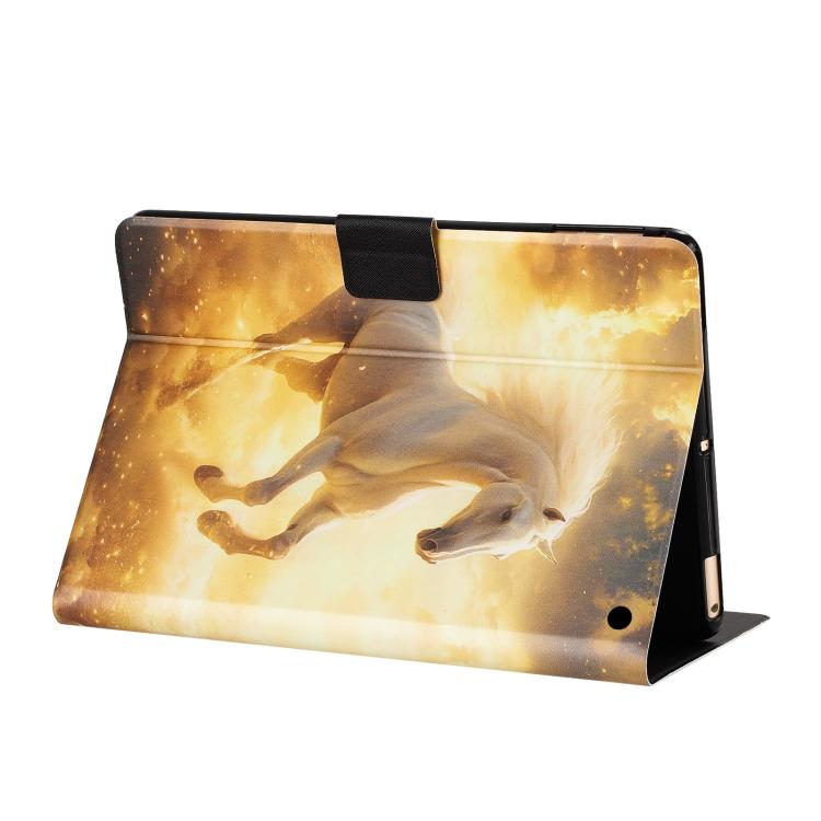 For Amazon Kindle Fire HD10 2023 / 2021 Litchi Texture Voltage Painted Vegan Leather Smart Tablet Case
