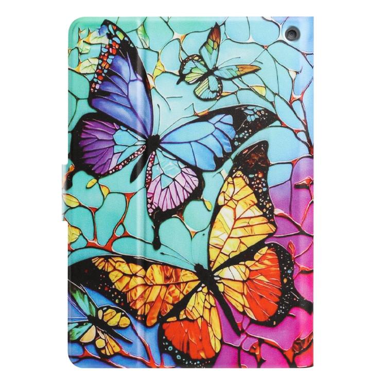 For Amazon Kindle Fire HD10 2023 / 2021 Litchi Texture Voltage Painted Vegan Leather Smart Tablet Case