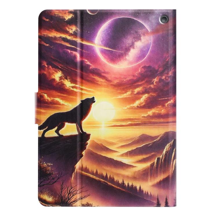 For Amazon Kindle Fire Max 11 2023 Litchi Texture Voltage Painted Vegan Leather Smart Tablet Case