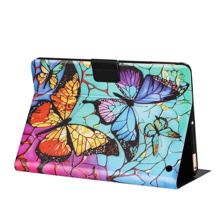 For Amazon Kindle Fire HD10 2019 / 2015 Litchi Texture Voltage Painted Vegan Leather Smart Tablet Case