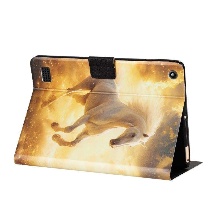 For Amazon Kindle Fire 7 2019 / 2015 Litchi Texture Voltage Painted Vegan Leather Smart Tablet Case