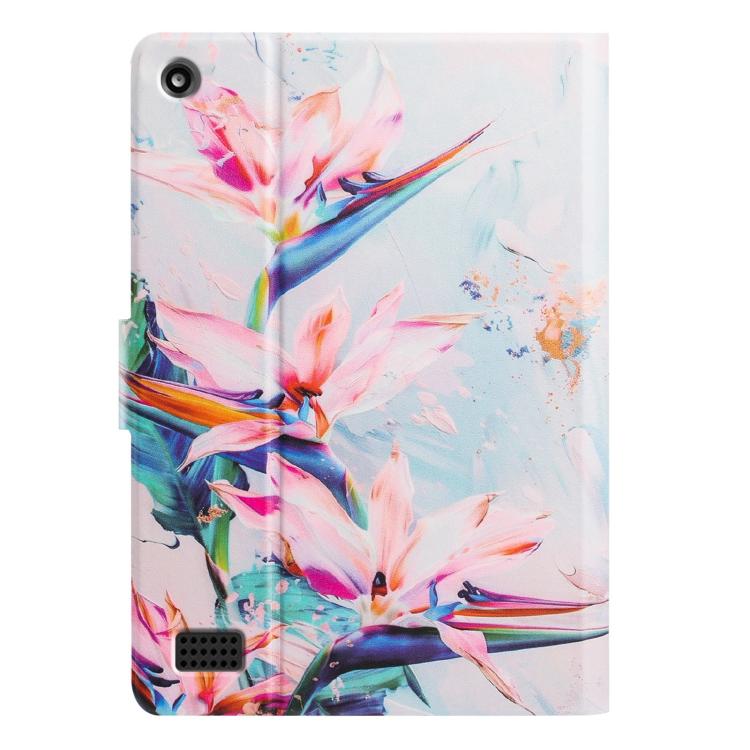 For Amazon Kindle Fire 7 2019 / 2015 Litchi Texture Voltage Painted Vegan Leather Smart Tablet Case