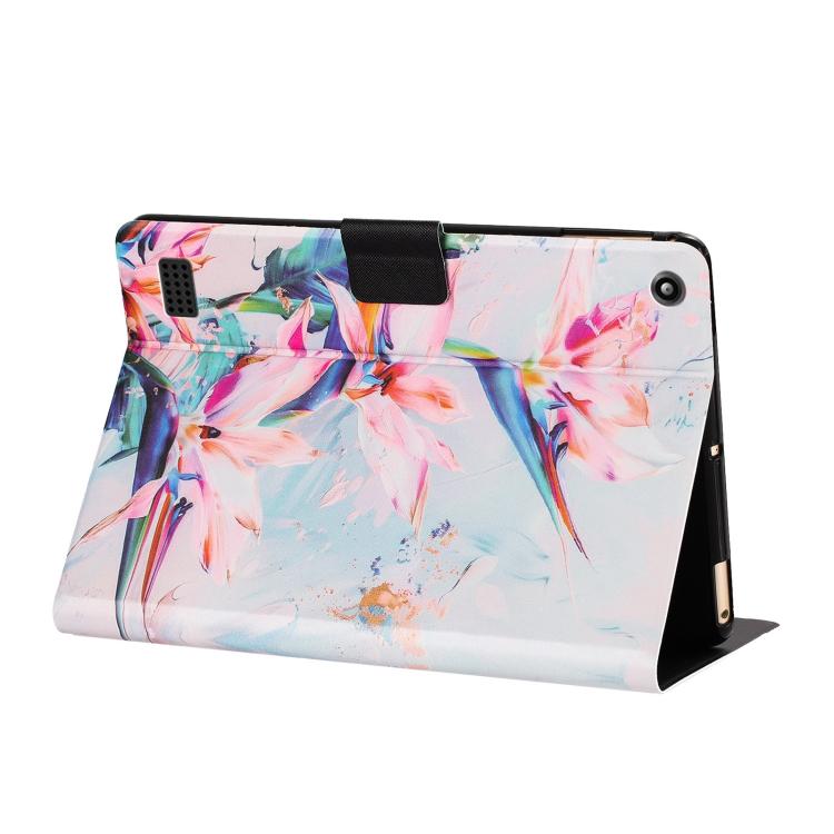 For Amazon Kindle Fire 7 2019 / 2015 Litchi Texture Voltage Painted Vegan Leather Smart Tablet Case