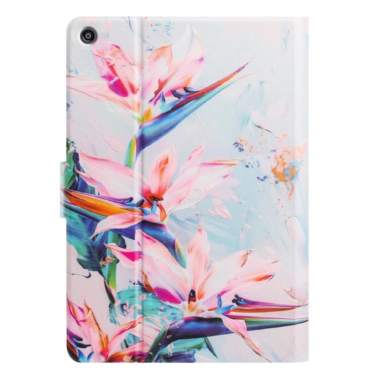 For Amazon Kindle Fire HD8 2018 / 2016 Litchi Texture Voltage Painted Vegan Leather Smart Tablet Case