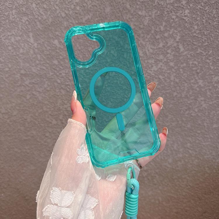 For iPhone 16 Pro Detachable 3 in 1 Glitter Magnetic Phone Case with Hand Strap