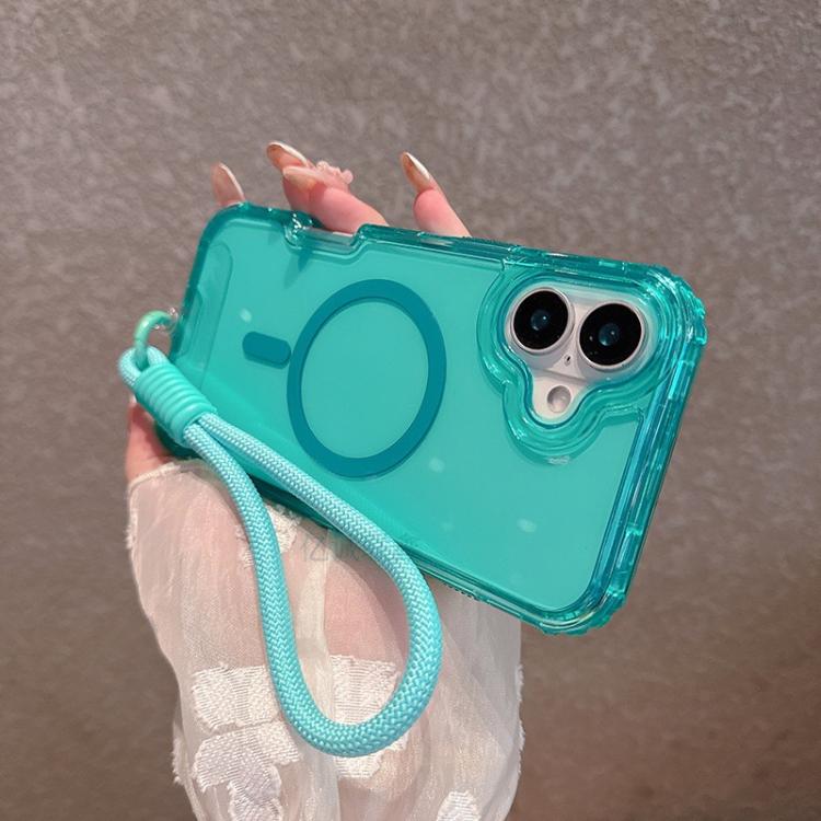 For iPhone 17 Detachable 3 in 1 Glitter Magnetic Phone Case with Hand Strap