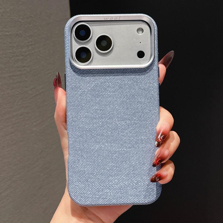For iPhone 17 Pro Max Wool Linen Fabric Full Coverage Magnetic Phone Case