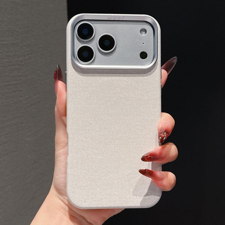 For iPhone 17 Pro Max Wool Linen Fabric Full Coverage Magnetic Phone Case