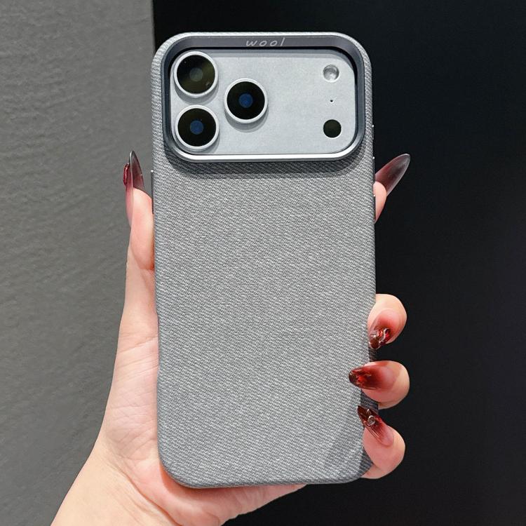 For iPhone 17 Pro Wool Linen Fabric Full Coverage Magnetic Phone Case