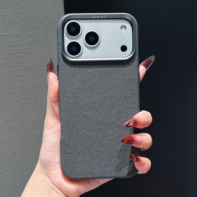 For iPhone 17 Pro Wool Linen Fabric Full Coverage Magnetic Phone Case