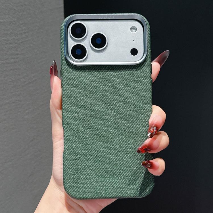 For iPhone 17 Pro Wool Linen Fabric Full Coverage Magnetic Phone Case