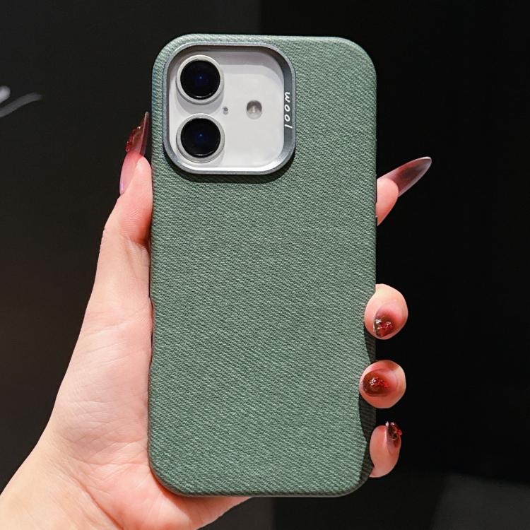 For iPhone 17 Wool Linen Fabric Full Coverage Magnetic Phone Case