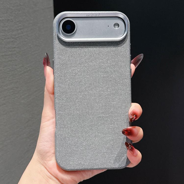 For iPhone Air Wool Linen Fabric Full Coverage Magnetic Phone Case