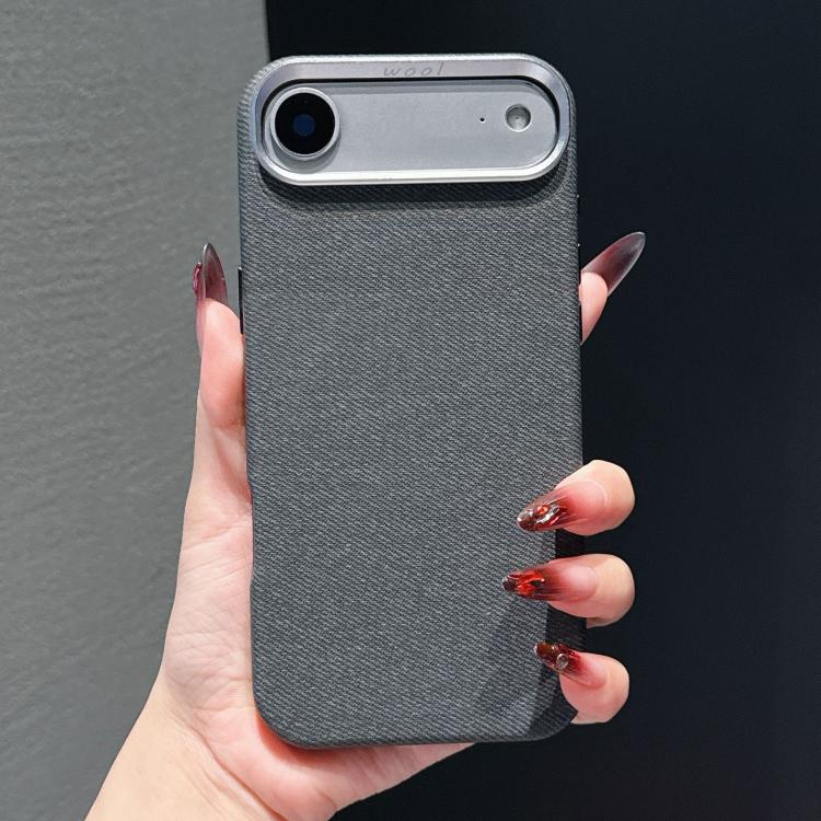 For iPhone Air Wool Linen Fabric Full Coverage Magnetic Phone Case