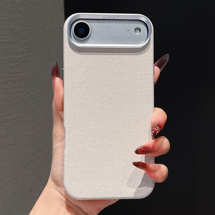 For iPhone Air Wool Linen Fabric Full Coverage Magnetic Phone Case
