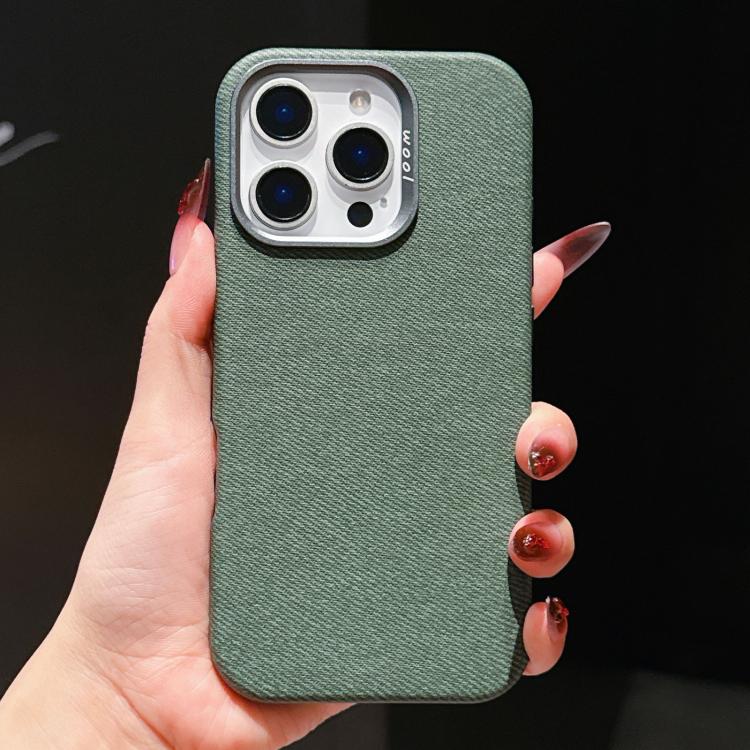 For iPhone 16 Pro Wool Linen Fabric Full Coverage Magnetic Phone Case