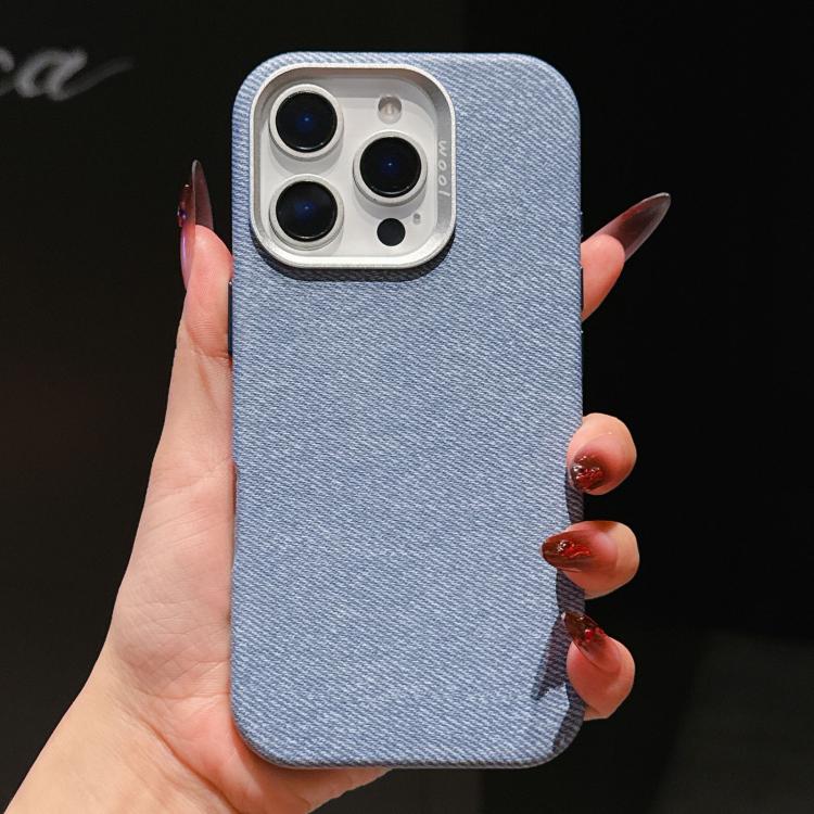 For iPhone 16 Pro Wool Linen Fabric Full Coverage Magnetic Phone Case