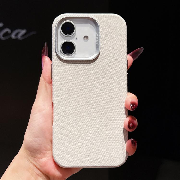 For iPhone 16 Plus Wool Linen Fabric Full Coverage Magnetic Phone Case