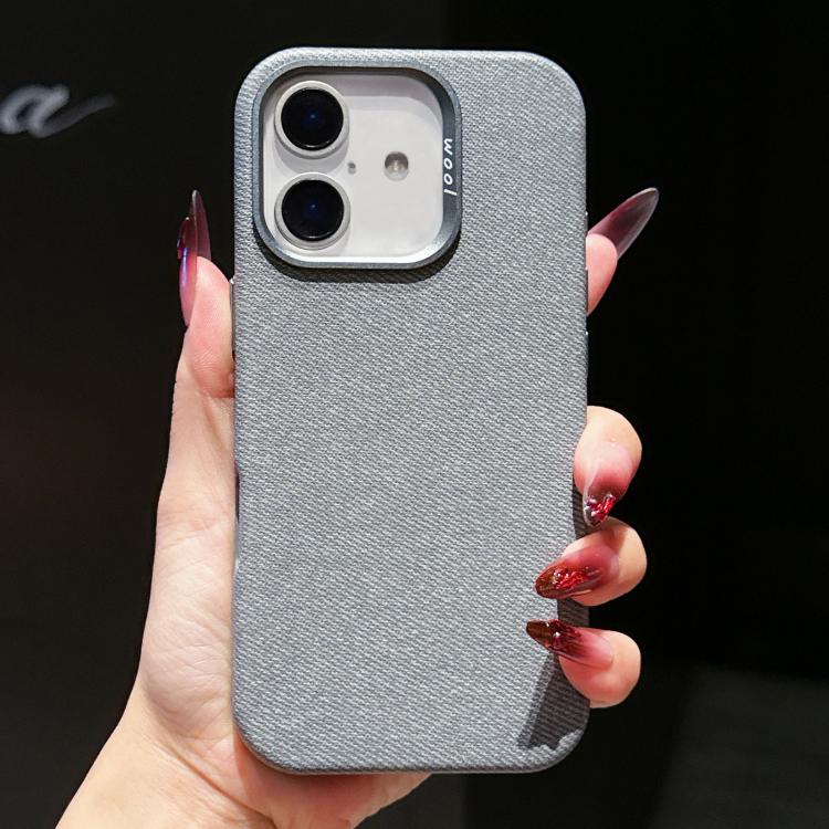 For iPhone 16 Wool Linen Fabric Full Coverage Magnetic Phone Case