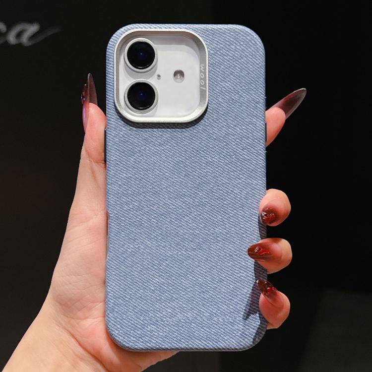 For iPhone 16 Wool Linen Fabric Full Coverage Magnetic Phone Case