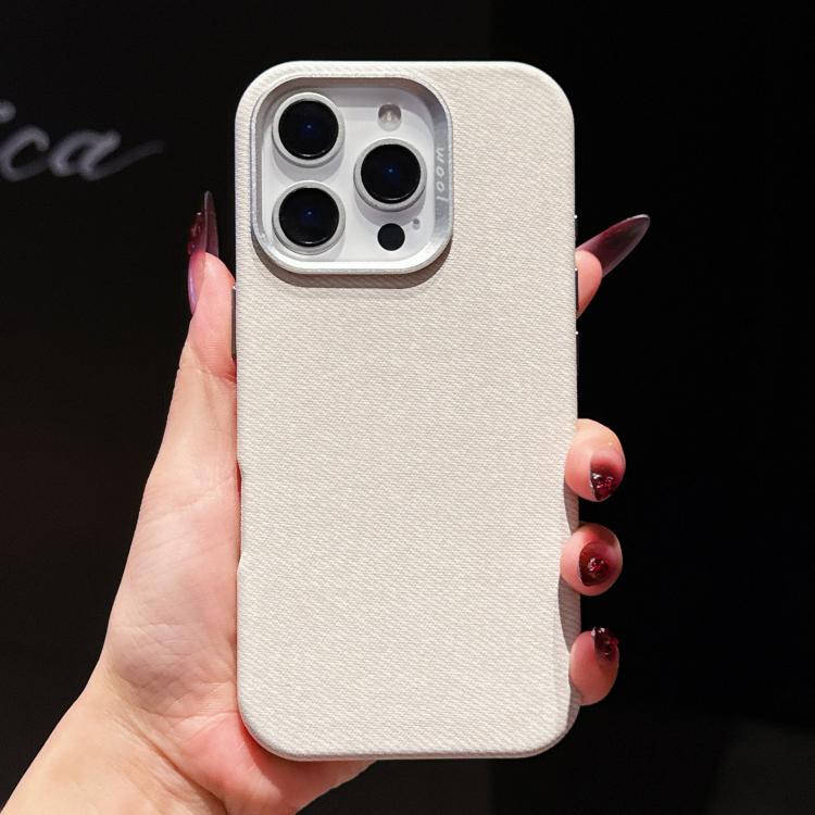 For iPhone 15 Pro Max Wool Linen Fabric Full Coverage Magnetic Phone Case