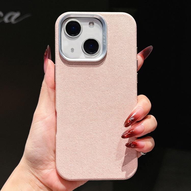 For iPhone 14 Wool Linen Fabric Full Coverage Magnetic Phone Case